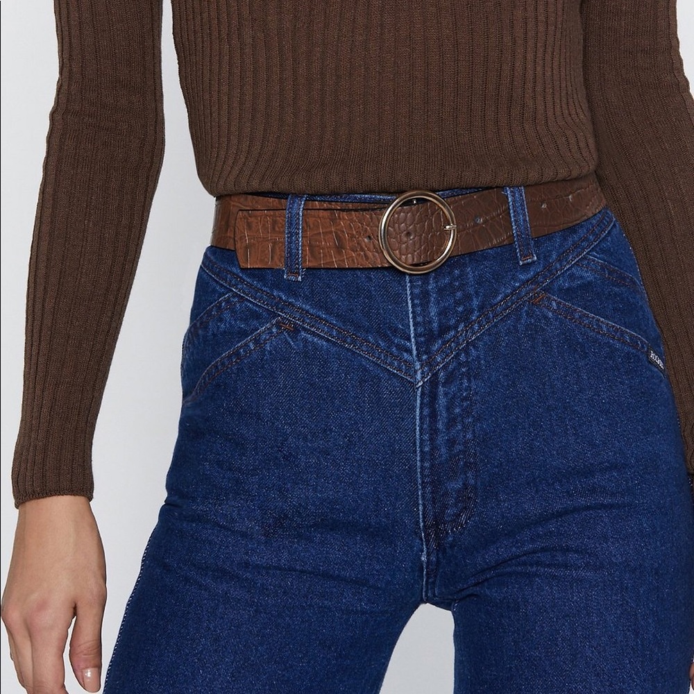 Brown Crocodile Rock Circle Belt